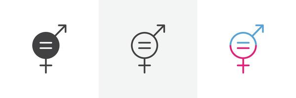 icône de l'égalité des sexes vecteur