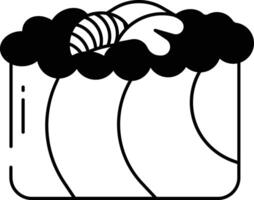 arc en ciel rouleau Sushi glyphe et ligne vecteur illustration
