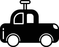 rétro sedan jouet voiture glyphe et ligne vecteur illustration