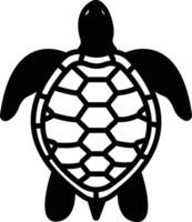 tortue glyphe et ligne vecteur illustration