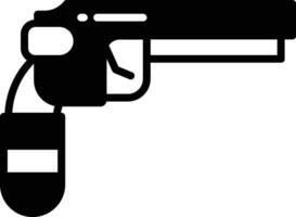 pistolet glyphe et ligne vecteur illustration