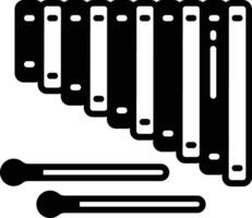 xylophone glyphe et ligne vecteur illustration