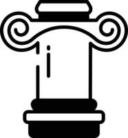 ionique grec pilier glyphe et ligne vecteur illustration