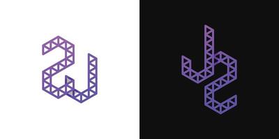 des lettres jz et zj polygone logo, adapté pour affaires en relation à polygone avec jz ou zj initiales vecteur