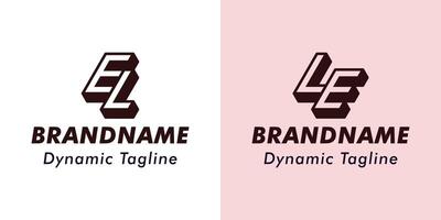 des lettres el et le 3d monogramme logo, adapté pour affaires avec el ou le initiales vecteur