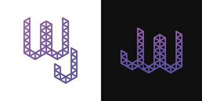 des lettres jw et wj polygone logo, adapté pour affaires en relation à polygone avec jw ou wj initiales vecteur