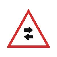 Vecteur trafic bidirectionnel traverse l&#39;icône de panneau de signalisation à sens unique