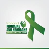 conception vecteur nationale migraine et mal de crâne conscience mois. conception Facile et élégant
