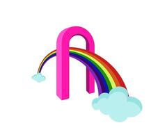 lettre une arc en ciel logo vecteur