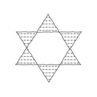 Pessah design plat noir fine ligne icônes de matzot en étoile de david forme vecteur