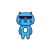 chat mignon avec illustration de lunettes de soleil cool. graphiques vectoriels pour les impressions de t-shirts et autres utilisations. vecteur