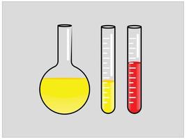 fioles jaugées et tubes à essai, équipement de laboratoire de chimie vecteur