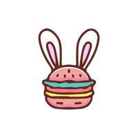 hamburger avec illustration d'oreille de lapin. graphiques vectoriels pour les impressions de t-shirts et autres utilisations. vecteur