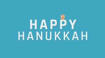 salutation de vacances de hanukkah avec icône dreidel et texte en anglais vecteur