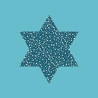 Israël fête de l'indépendance de l'icône du design plat bleu star de david forme avec motif de points blancs avec fond bleu vecteur