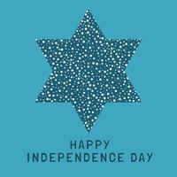 Israël fête de l'indépendance de l'icône du design plat star de david forme avec motif de points avec texte en anglais vecteur