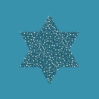 Israël fête de l'indépendance de l'icône du design plat star de david forme avec motif de points vecteur