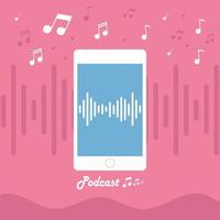 podcast par téléphone portable vecteur