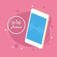 podcast par smartphone vecteur