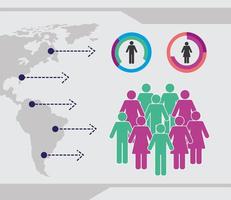 icônes d'infographie de population de flèches vecteur