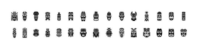 totem masques icône ensemble. vecteur illustration conception.