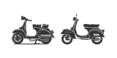 scooter silhouette icône ensemble. vecteur illustration conception.