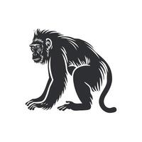 capucin singe silhouette singe icône. vecteur illustration conception.