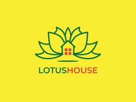 création de logo de maison de lotus vecteur