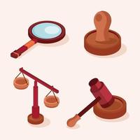 conseils juridiques quatre icônes vecteur
