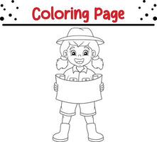 content les enfants coloration page vecteur
