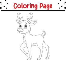 mignonne cerf coloration page pour des gamins vecteur