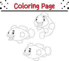 mignonne poisson clown différent pose coloration page vecteur