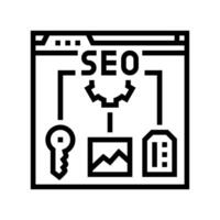 sur page seo ligne icône vecteur illustration