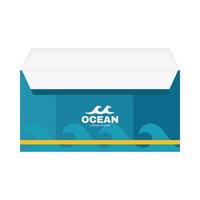 enveloppe d'identité de l'océan ouverte vecteur