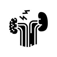 rénal échec urologie glyphe icône vecteur illustration