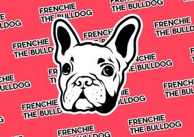 cool frenchie le bouledogue affiche vecteur