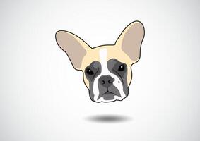 mignonne tricolore français bouledogue portrait vecteur