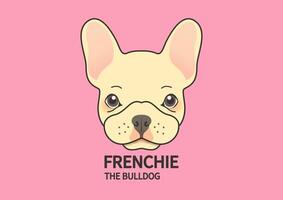 mignonne chiot français bouledogue visage sur rose Contexte vecteur