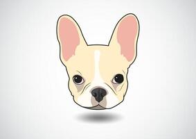 mignonne pie français bouledogue chiot visage vecteur