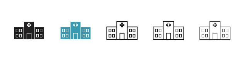 icône du bâtiment de l'hôpital vecteur