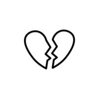icône de coeur brisé vecteur