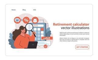 retraite calculatrice concept. vecteur