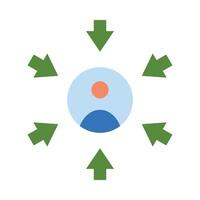 utilisateur centré conception vecteur plat icône