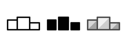 polyvalent podium vecteur icône dans contour, glyphe, rempli contour style