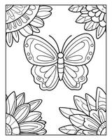 magnifique papillon coloration page vecteur