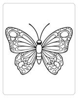 mignonne papillon vecteur, papillon noir et blanc vecteur