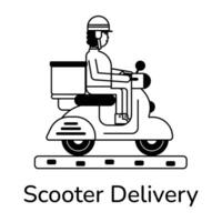 branché scooter livraison vecteur