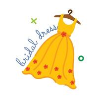 branché de mariée robe vecteur