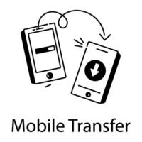 transfert mobile tendance vecteur