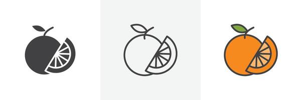 icône de fruits orange vecteur